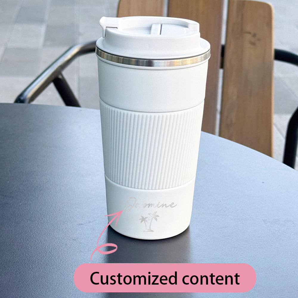 Coffee Equipment Names - Personalisierter Edelstahl-Kaffeebecher mit Gravur, individueller Text,