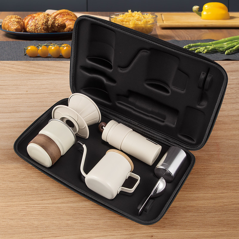 Coffee Equipment Gift Set - Handgebrühtes Kaffeekannen-Set, tragbare Kaffeemaschine, Outdoor-Camping-Kaffeeausrüstung, komplettes