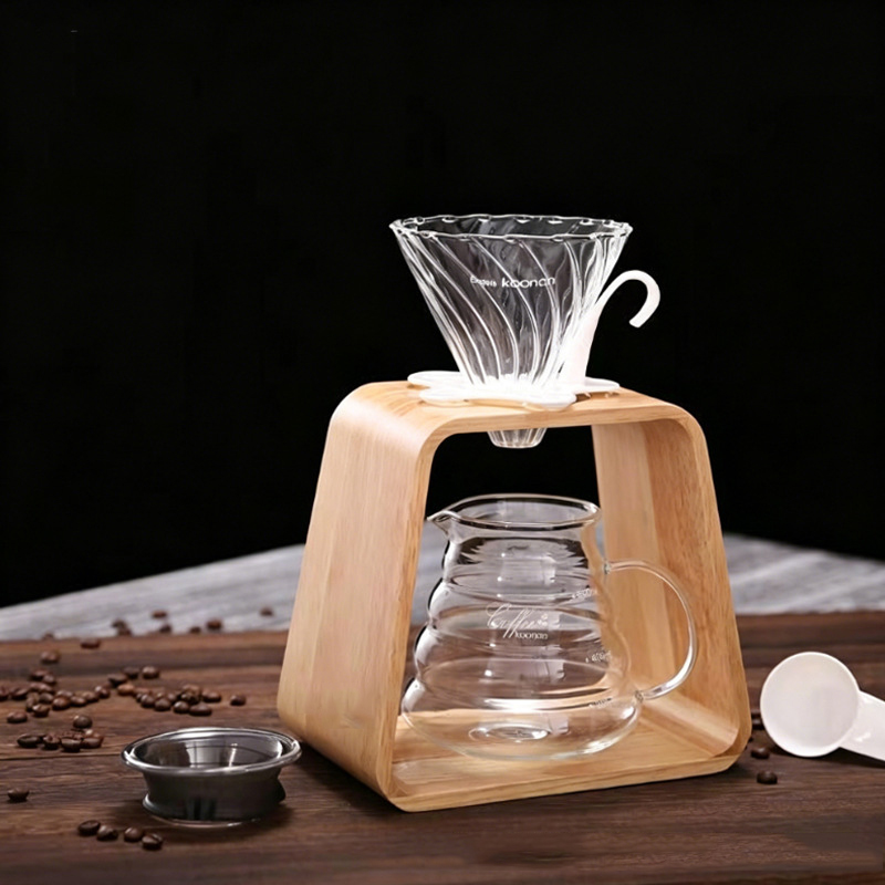 Coffee Equipment Holder - Massivholz-Übergießständer für Kaffee, Tischständer für Kaffeefilter,