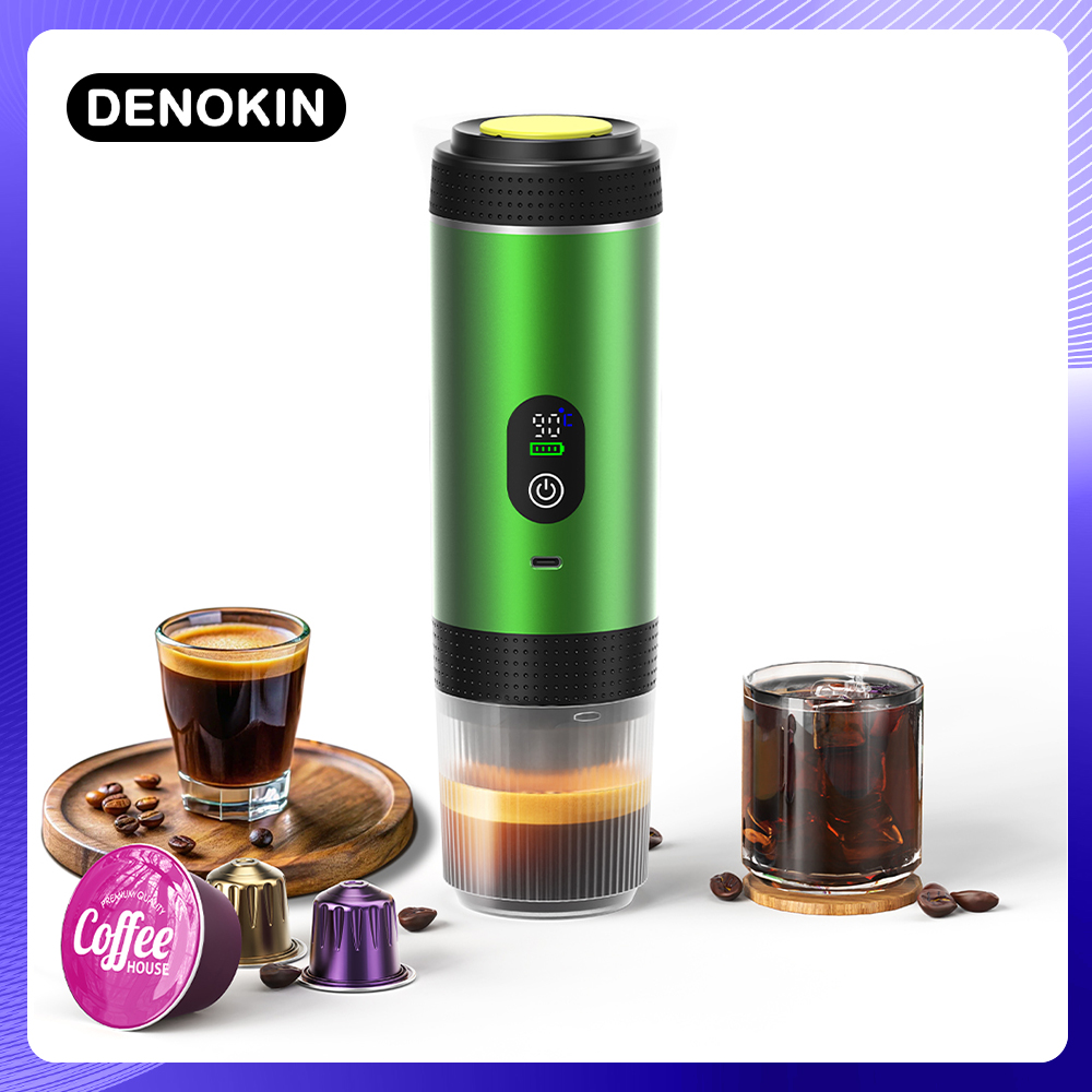 Coffee Equipment Wholesale - DENOKIN 3-in-1-Kapselkaffeemaschine mit Digitalanzeige, tragbare Espressomaschine