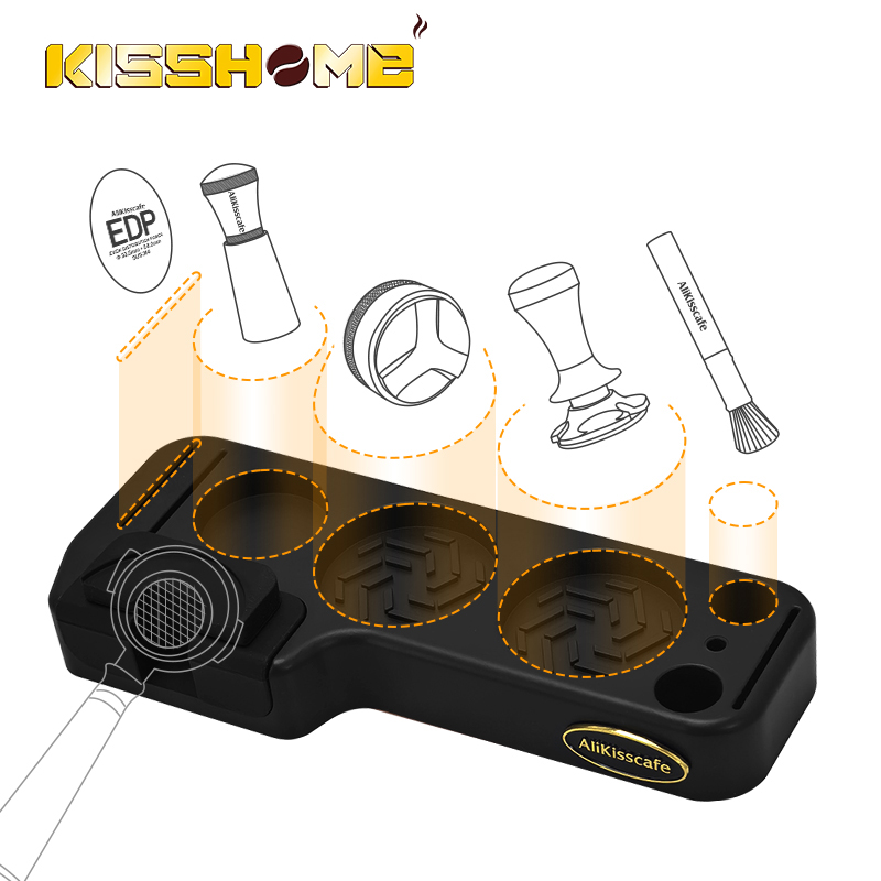 Coffee Equipment Accessories - Alikisscafe Kaffee-Tampingstation-Matte Siebträgerhalter Ständer Barista-Stützplatte Delonghi